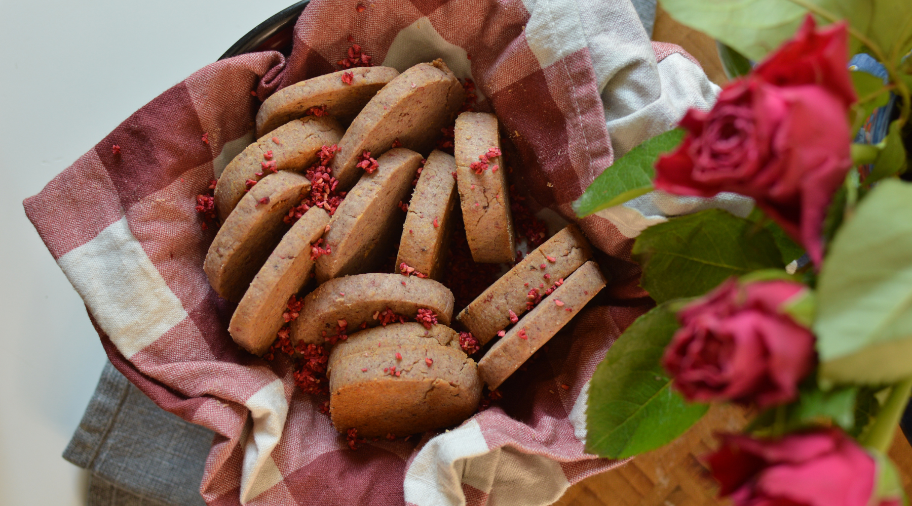 Sweet Beetroot Rose Shortbread Cookies