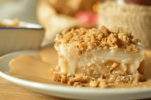 Creamy Vegan Apple Custard Slice with a Crumbly Oat Base