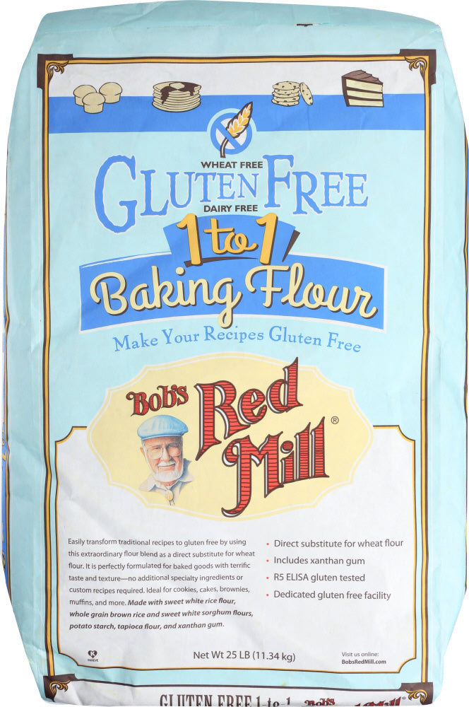 1-to-1 Baking Flour, Gluten-Free, 25 lb, Bob's Red Mill, Flour - Country Life Natural Foods