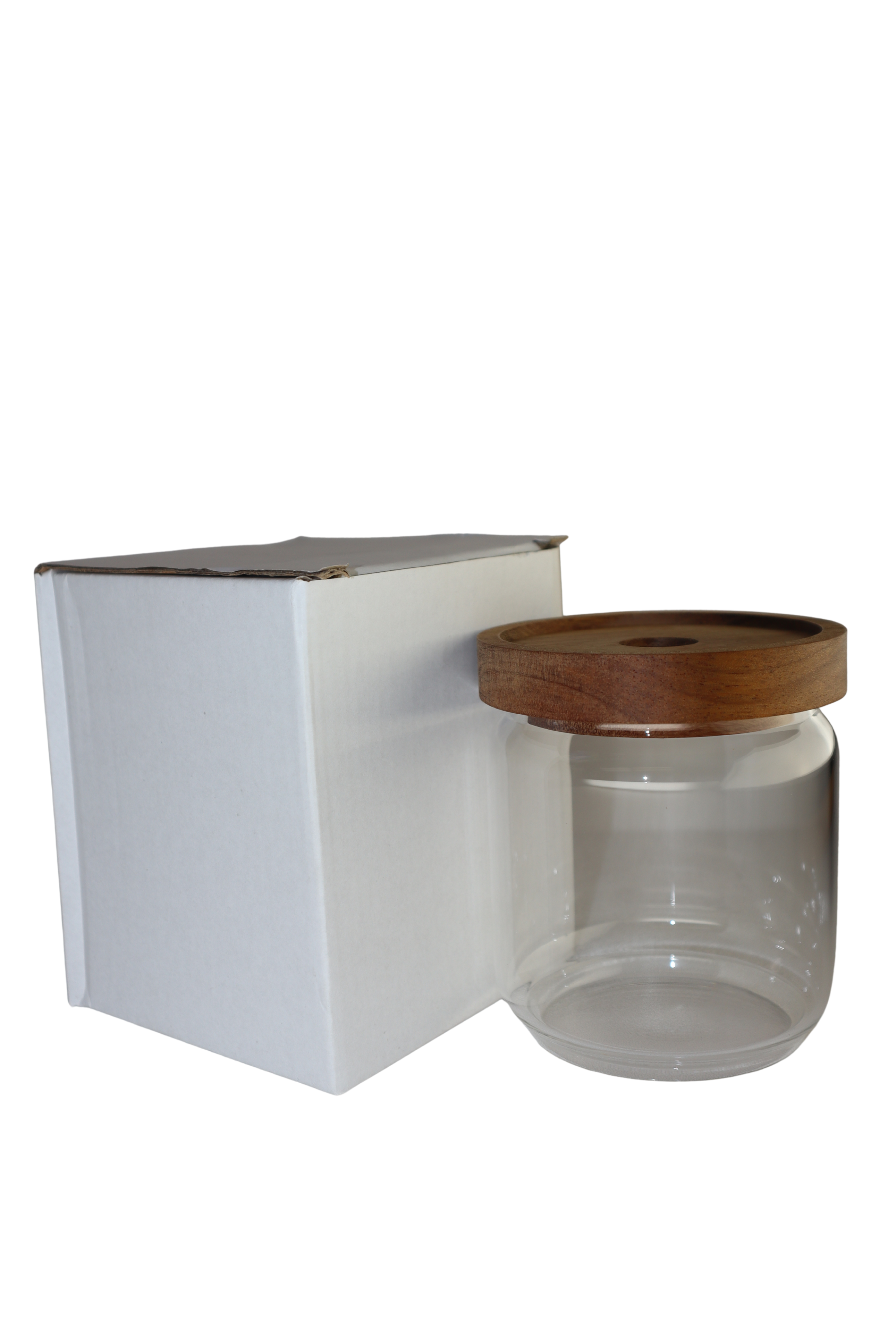 Glass Jar with Wood Lid 16oz