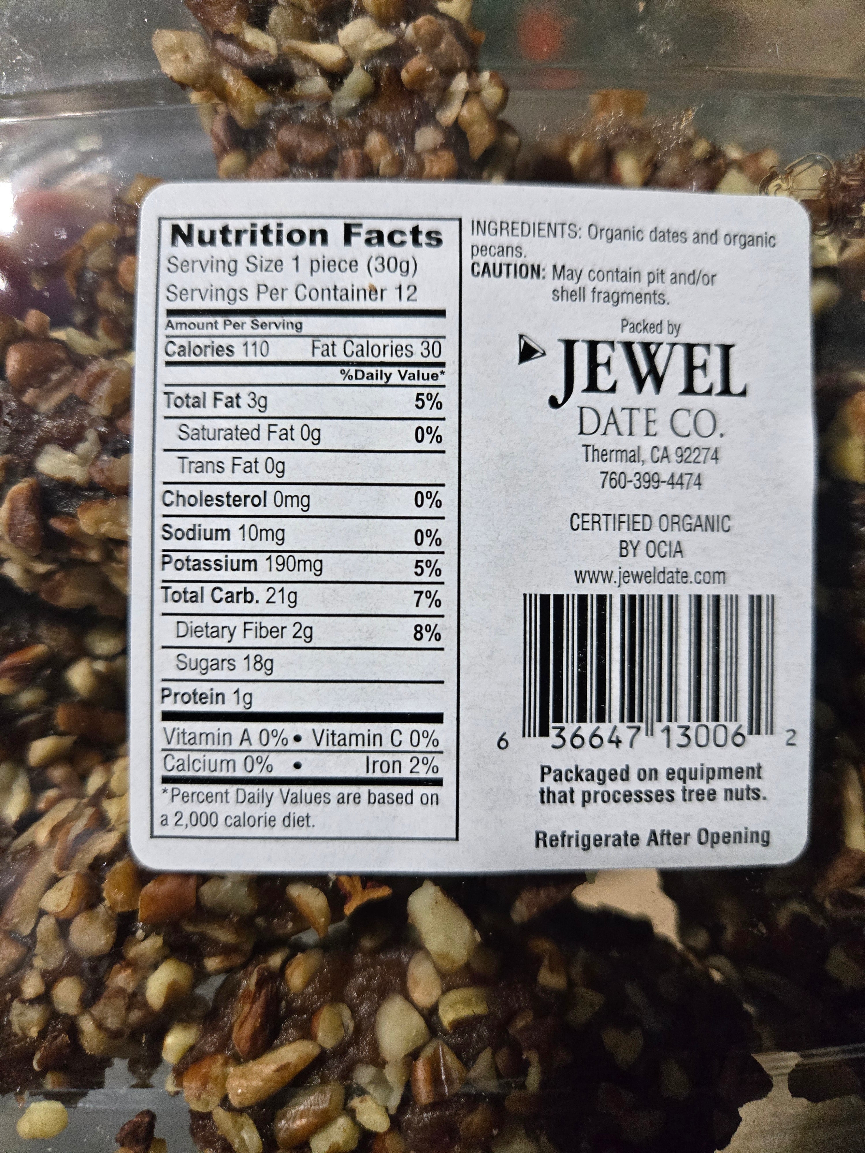 Date Pecan Logs, Organic - Country Life Natural Foods