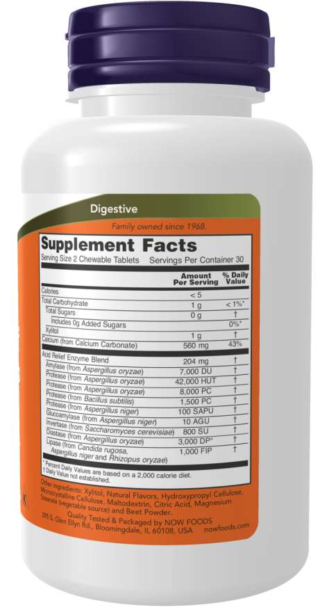 Acid Relief with Enzymes Chewables, Vitamins & Supplements - Country Life Natural Foods