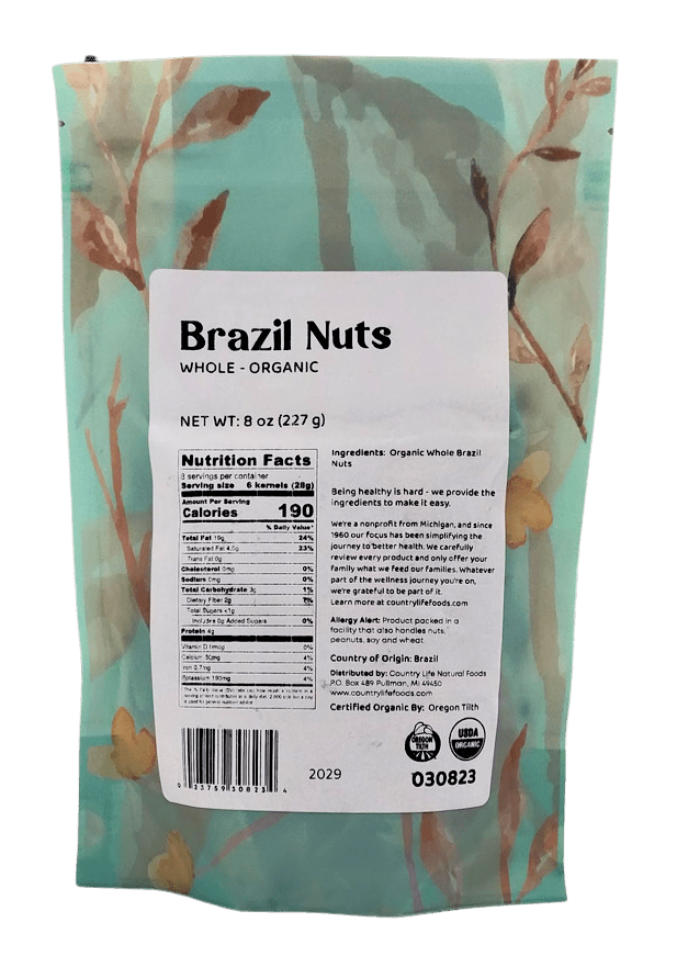 Brazil Nuts, Whole, Organic - Country Life Natural Foods