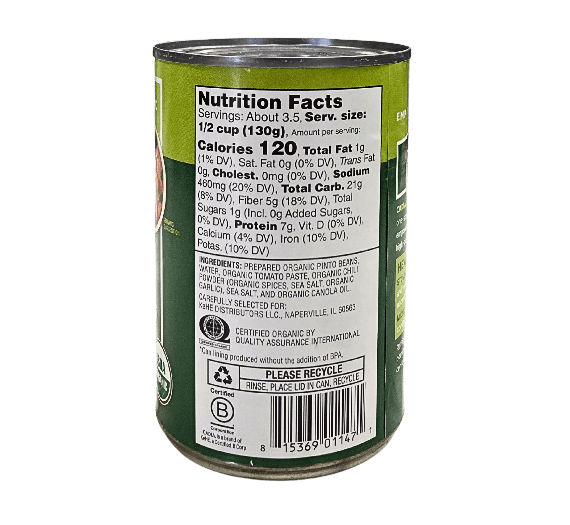 Chili Beans, Organic, Cadia, Beans - Country Life Natural Foods