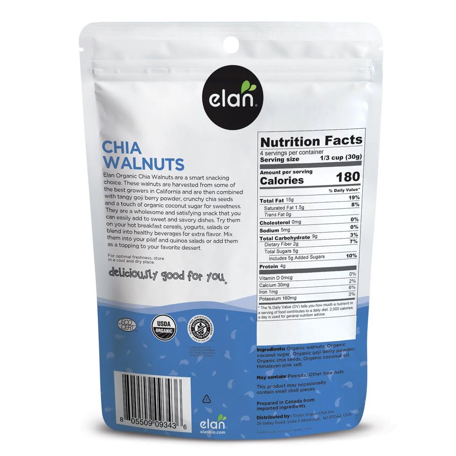 Chia Walnuts, Organic, Elan, Trail Mix - Country Life Natural Foods