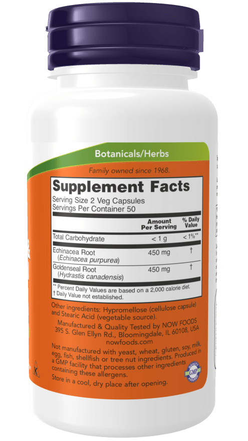 Echinacea And Goldenseal Root 225/225mg Blend, Vitamins & Supplements - Country Life Natural Foods