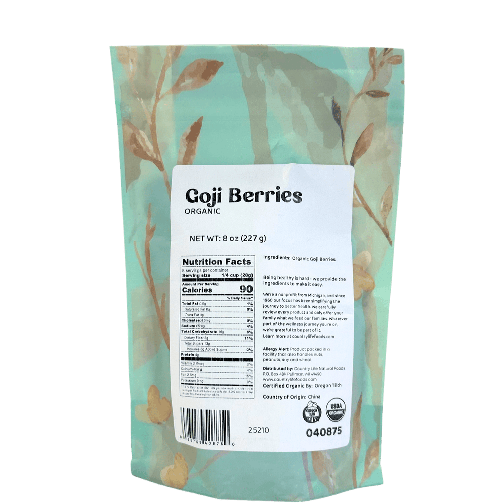
                  
                    Goji Berries, Organic - Country Life Natural Foods
                  
                