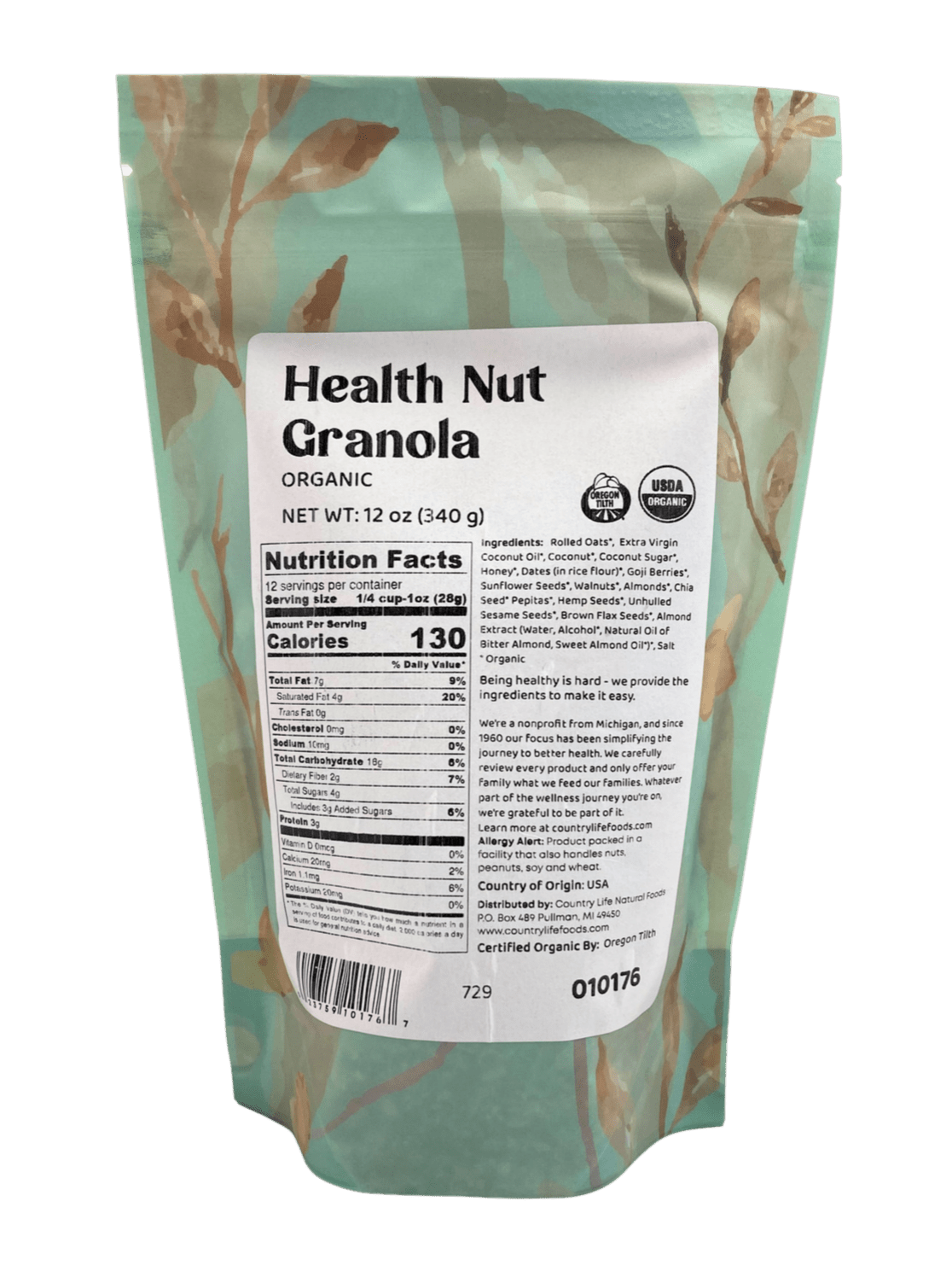 Slow - Baked Health Nut Granola, Organic - Country Life Natural Foods