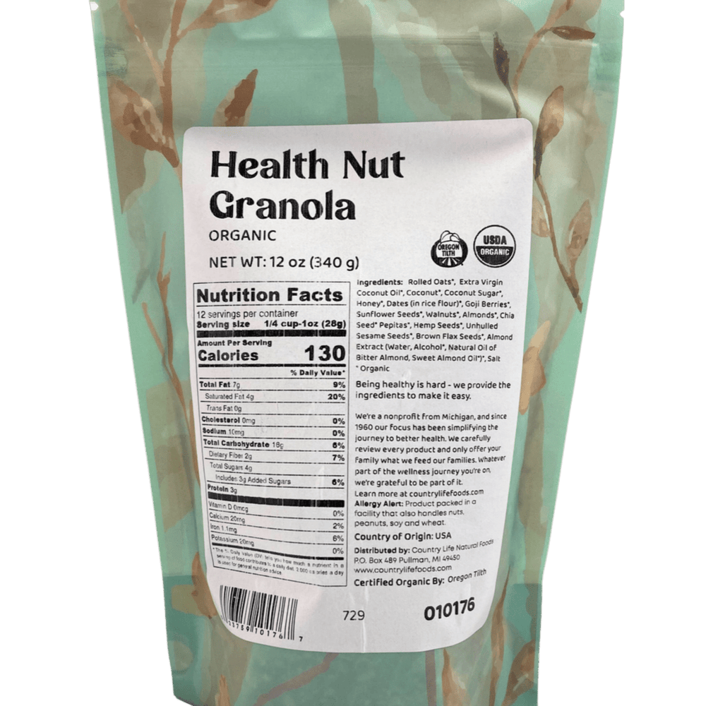 
                  
                    Slow - Baked Health Nut Granola, Organic - Country Life Natural Foods
                  
                