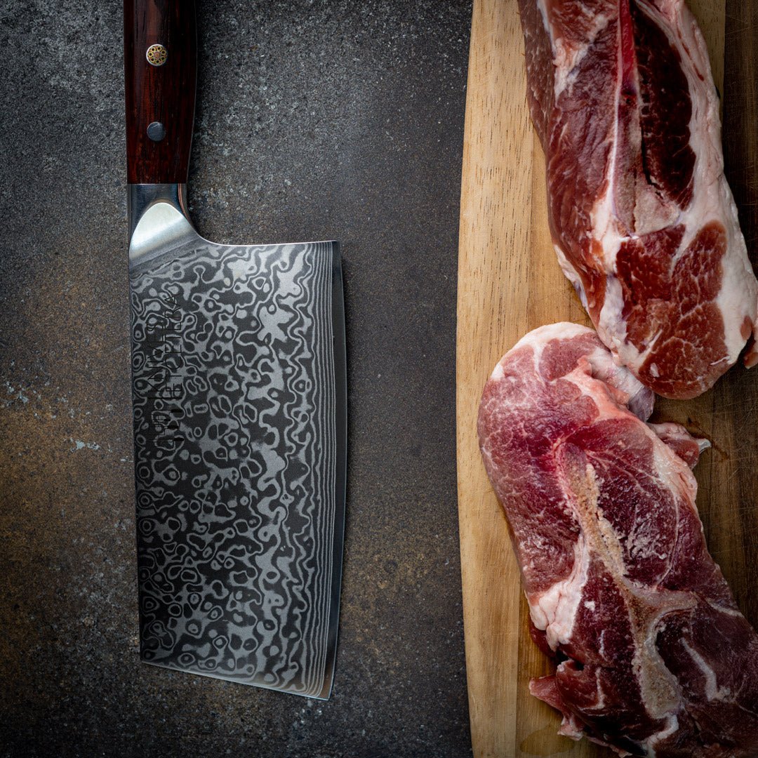 7" Damascus Cleaver Knife, Kitchen Knives - Country Life Natural Foods