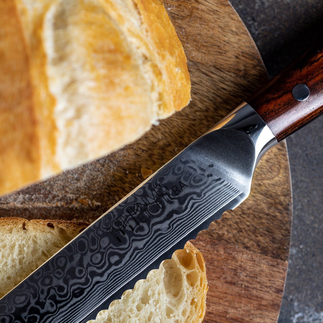 9" Serrated Damascus Bread Knife, Kitchen Knives - Country Life Natural Foods