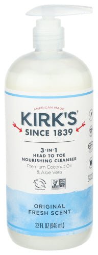 Kirk's Castile Liquid 3 - in - 1 Wash 32 oz - Country Life Natural Foods