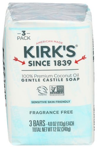 Kirk's Castile Bar Soap 3-Pack, Soaps - Country Life Natural Foods
