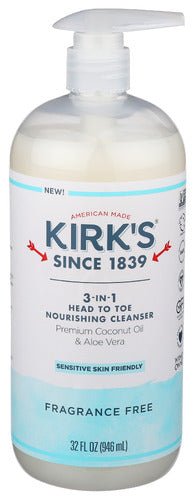 Kirk's Castile Liquid 3-in-1 Cleanser 32 oz, Soaps - Country Life Natural Foods
