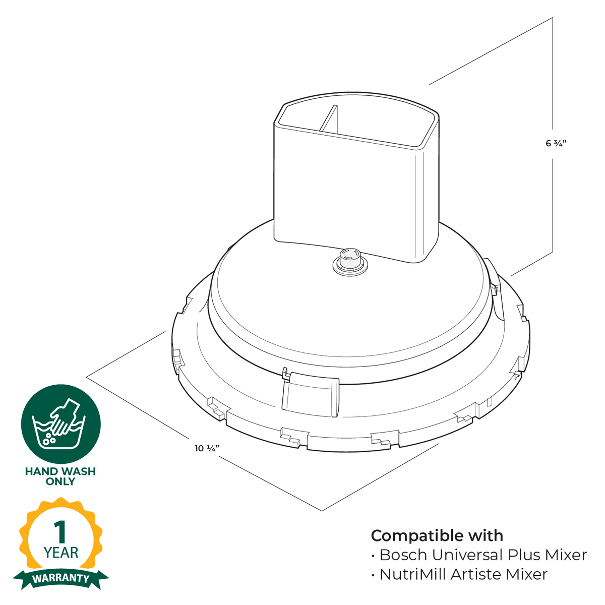 Large Slicer Shredder Attachment, Kitchen Mixer Attachment - Country Life Natural Foods