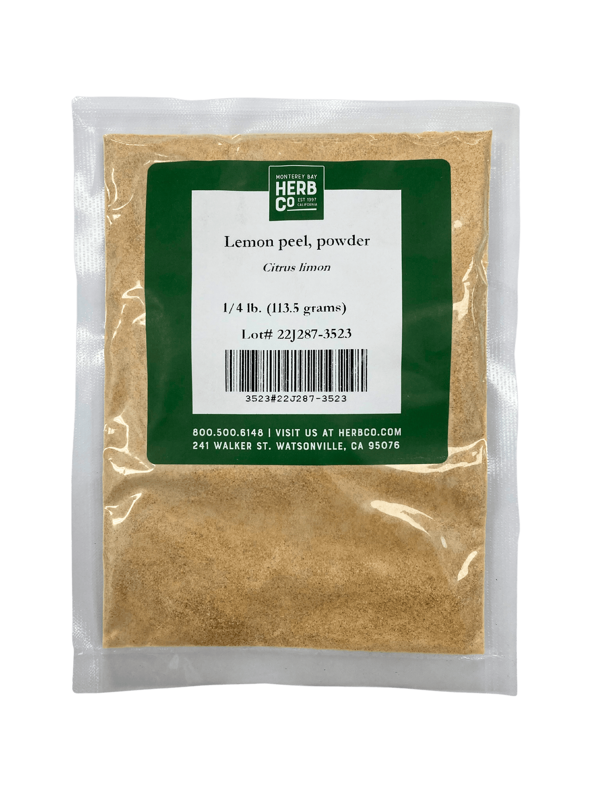 Lemon Peel Powder, Herbs - Country Life Natural Foods