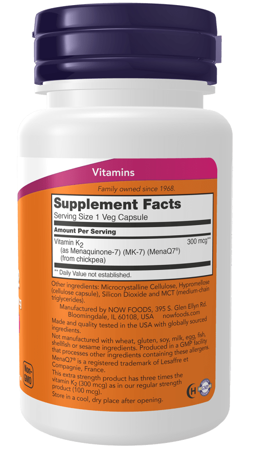 MK-7 Vitamin K-2 Extra Strength-300mcg, Vitamins & Supplements - Country Life Natural Foods
