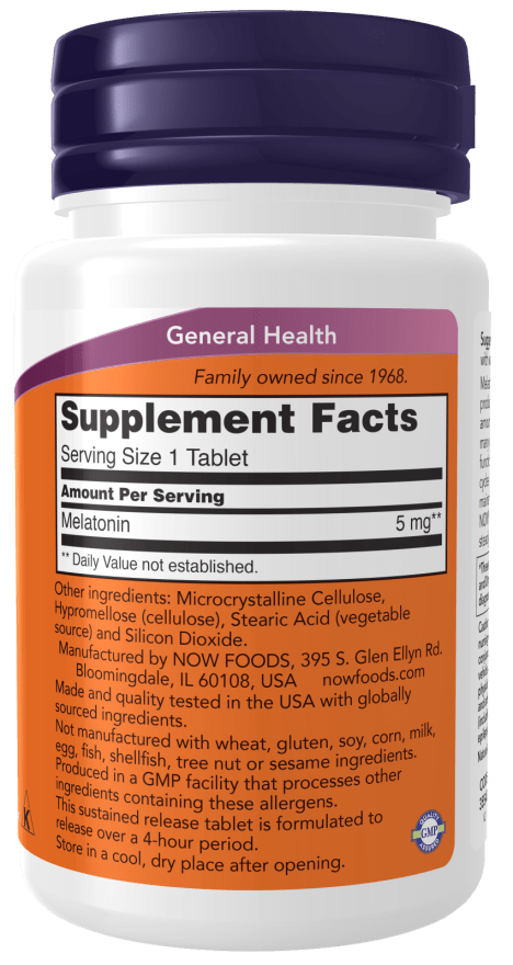 Melatonin 5mg Sustained Release, Vitamins & Supplements - Country Life Natural Foods