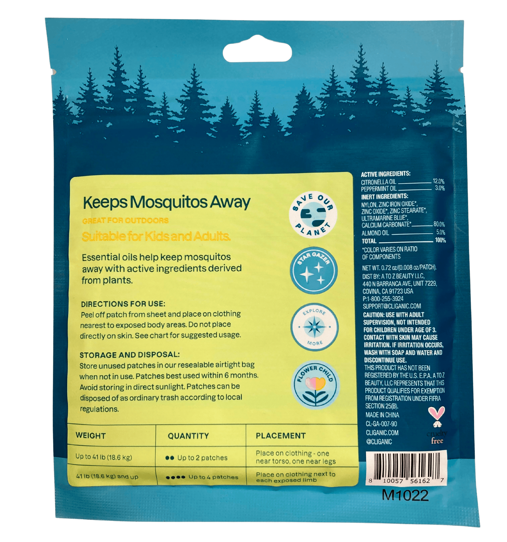 Mosquito Repellent Patches, Natural, Cliganic, Health & Beauty - Country Life Natural Foods