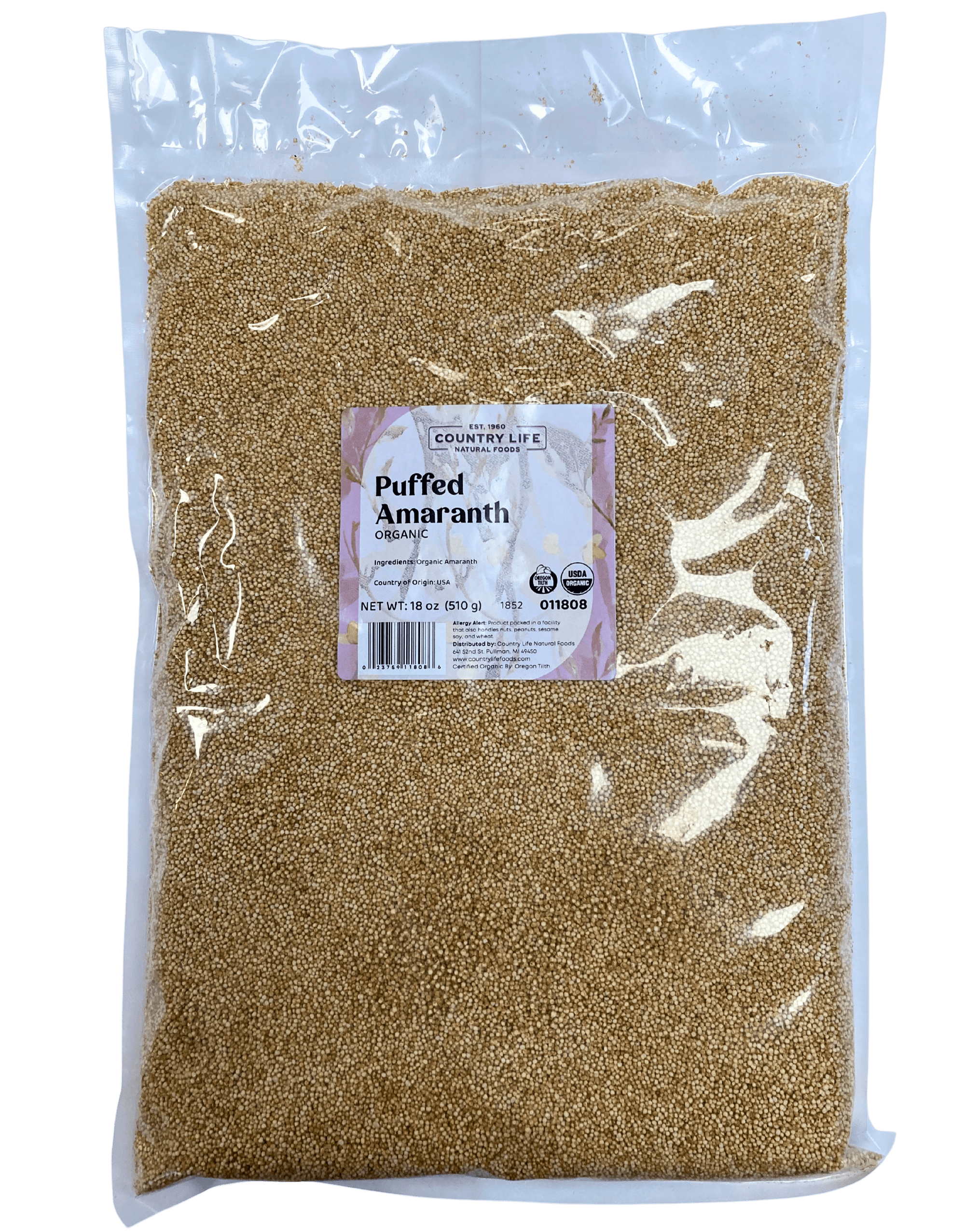 Puffed Amaranth, Organic - Country Life Natural Foods