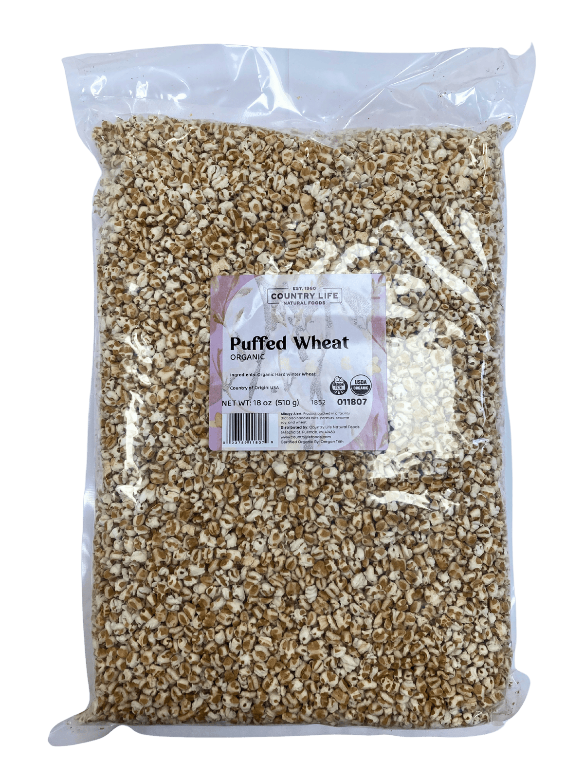 Puffed Wheat, Organic, Cereals & Granolas - Country Life Natural Foods