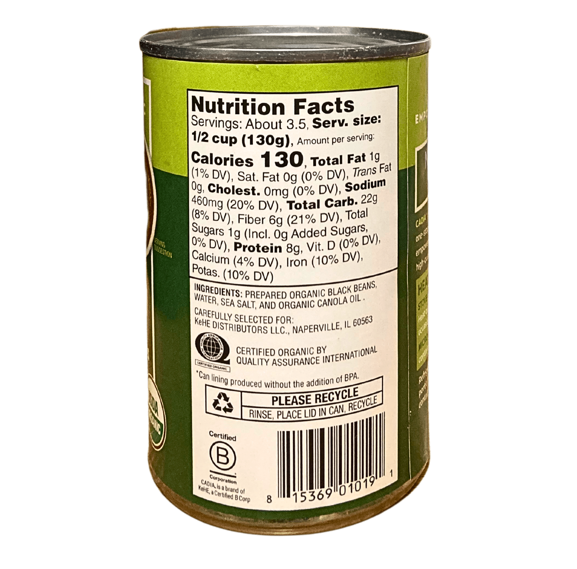 Refried Black Beans, Organic, Cadia, Beans - Country Life Natural Foods