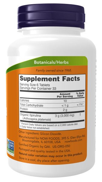 Spirulina 500 mg, Organic, Vitamins & Supplements - Country Life Natural Foods