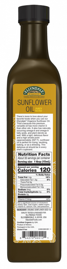 Sunflower Oil, Organic, Oil & Vinegar - Country Life Natural Foods