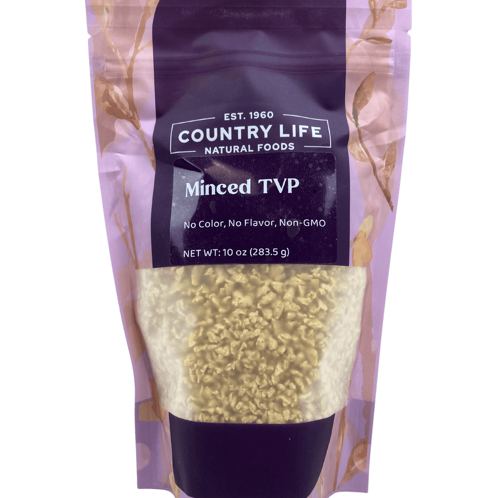 TVP Minced 1/4", No Added Color or Flavor, Non - GMO - Country Life Natural Foods