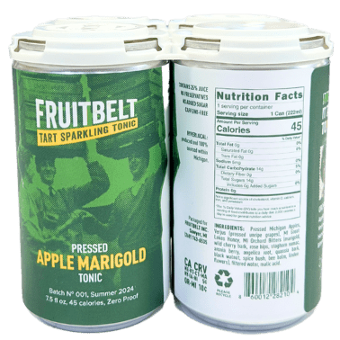 Sparkling Tonic, Apple Marigold, Fruitbelt, 4-Pack - Country Life Natural Foods