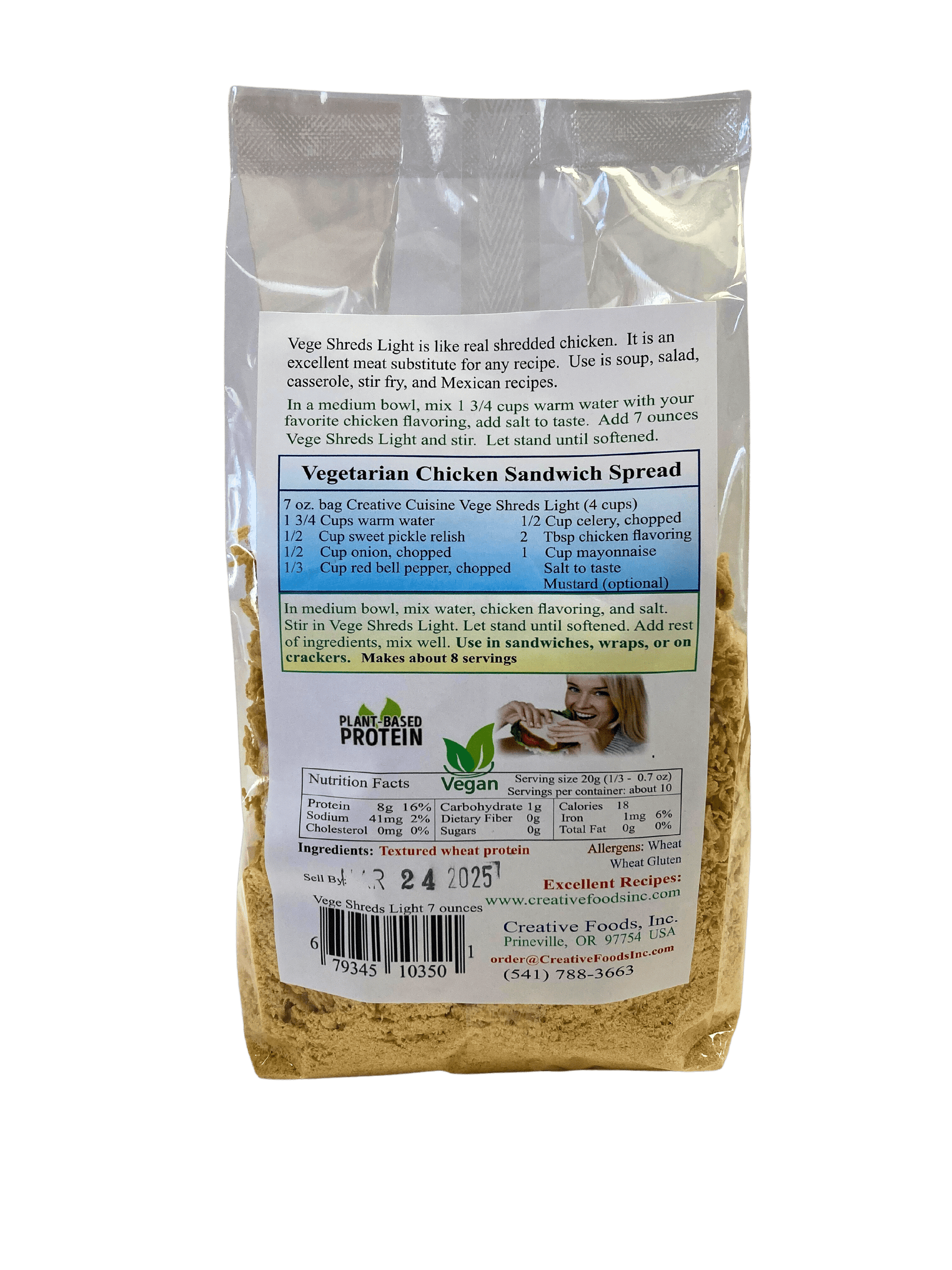 Vege Shreds, Light, Meat Substitutes - Country Life Natural Foods