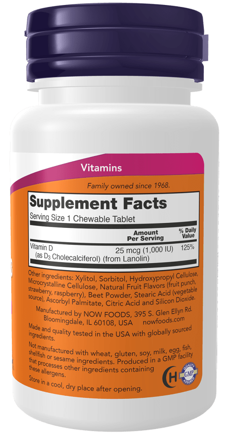 
                  
                    Vitamin D - 3 1,000 IU, Chewable - Country Life Natural Foods
                  
                