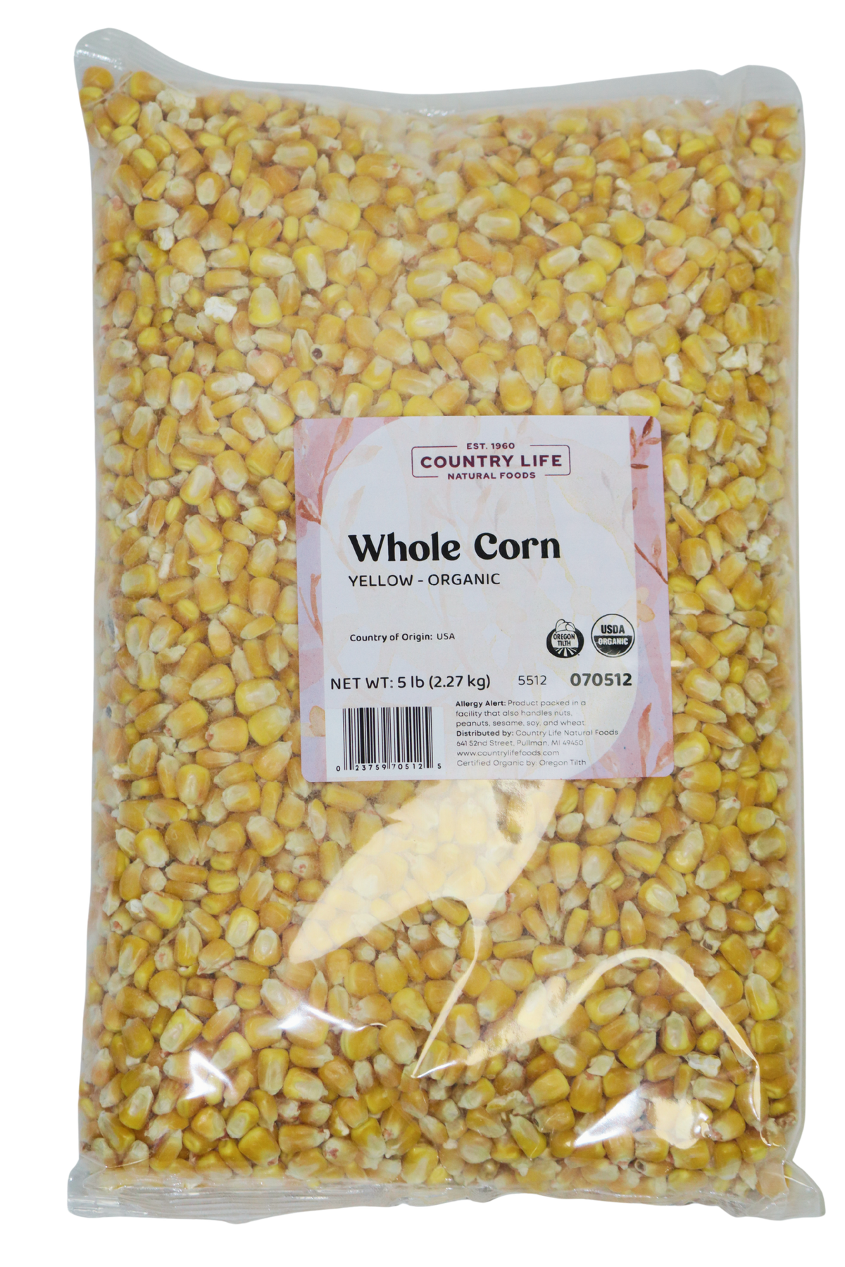 Corn, Whole Yellow, Organic, Grains - Country Life Natural Foods
