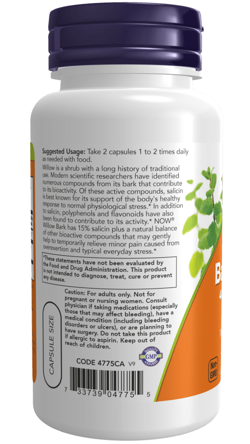 Willow Bark Extract 400mg-15% Salicin, Vitamins & Supplements - Country Life Natural Foods