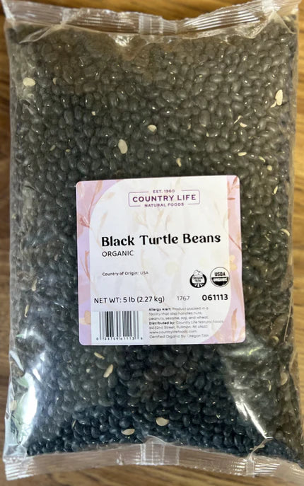 Black Turtle Beans, Organic (REDUCED PRICE! - Contains splits)