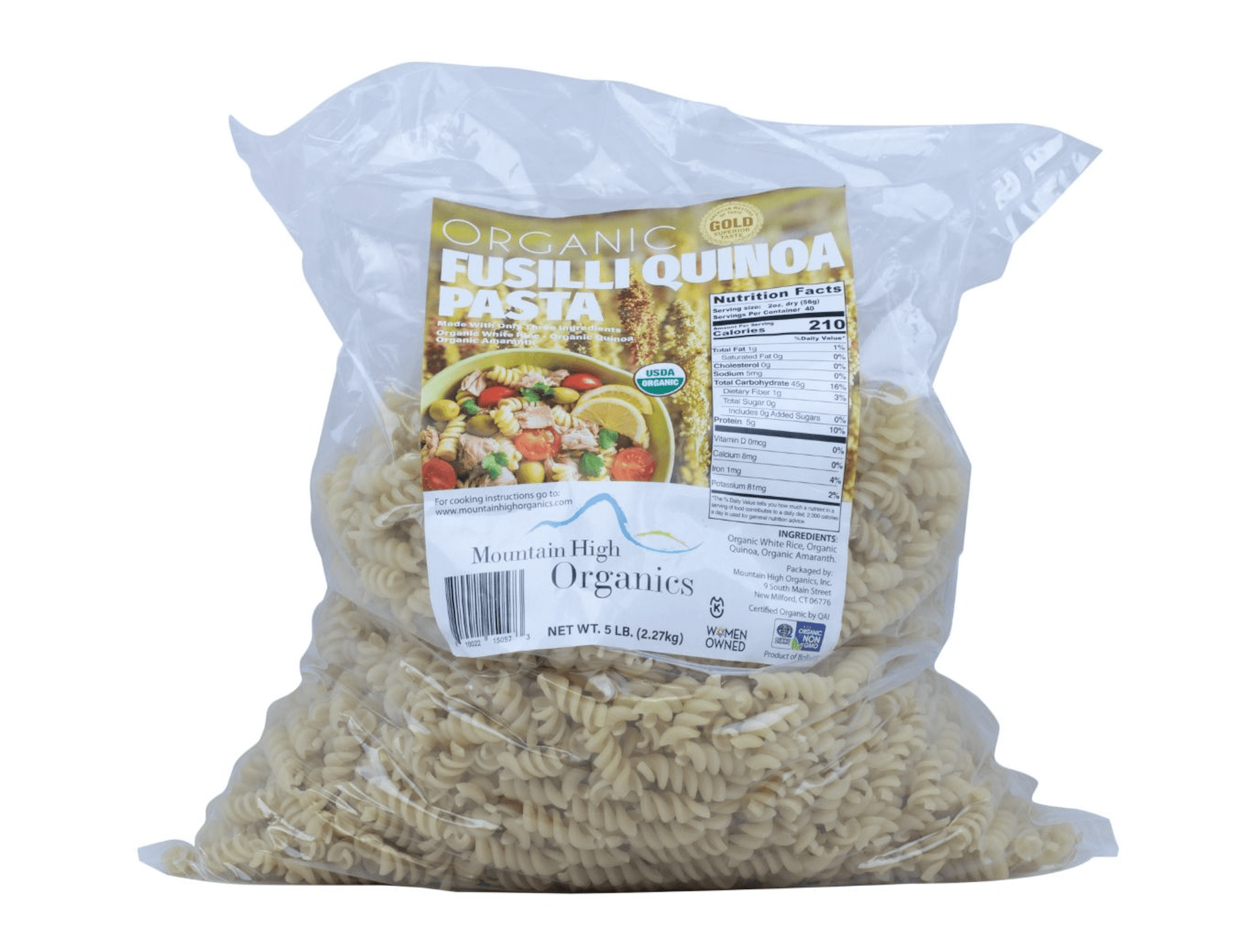 Fusilli, Quinoa, Organic, Gluten-Free, Pasta & Noodles - Country Life Natural Foods