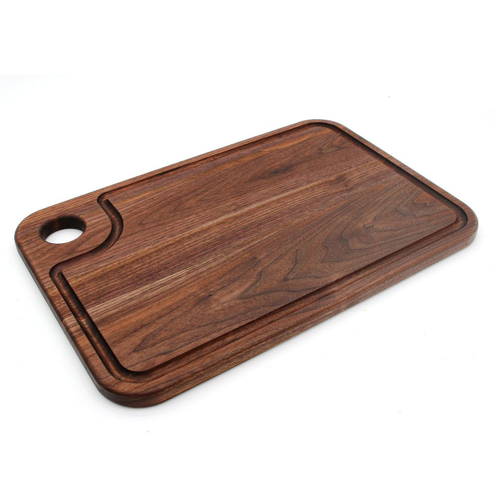 Large Wood Cutting Board With Thumb Hole and Juice Groove 18x12 Inches, Wood Cheese Board, Wooden Chopping Board, 100% Made in the USA - Country Life Natural Foods