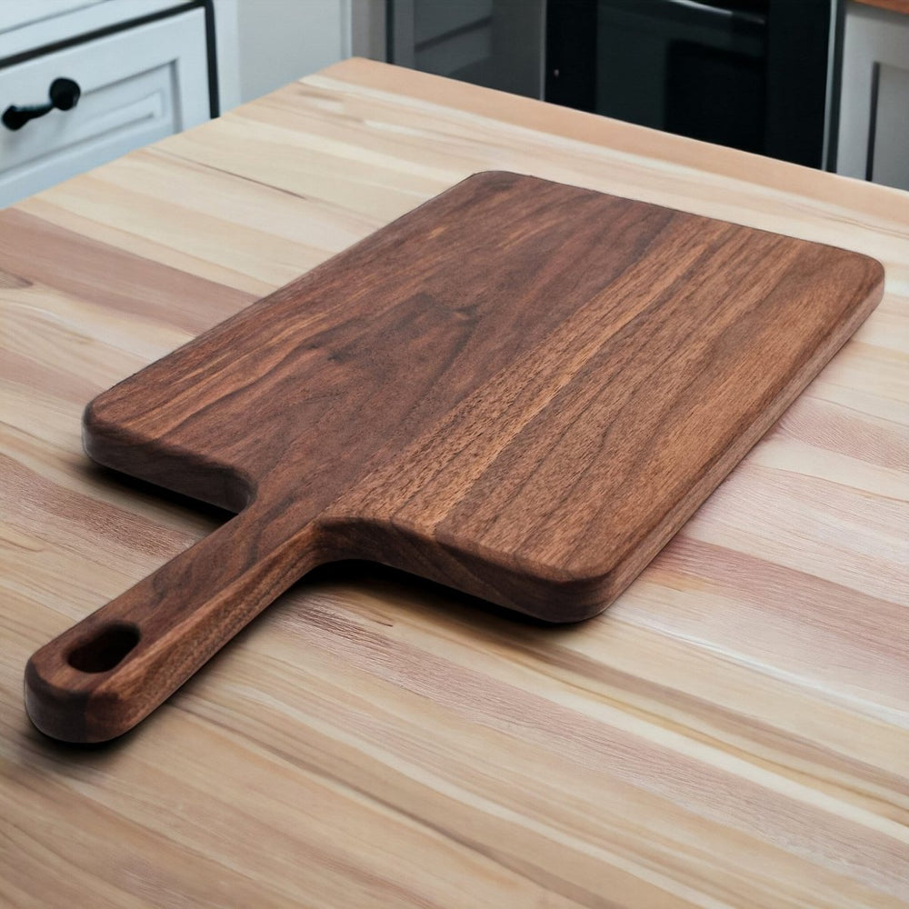 Walnut Paddle Cutting Board With Handle, Walnut Cutting Board With Handle, Charcuterie Board With Handle, 100% Handmade in the USA - Country Life Natural Foods