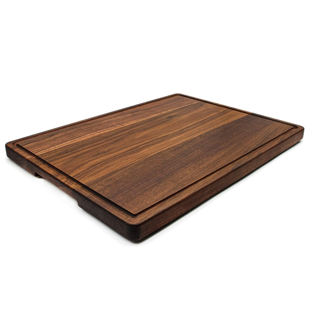 1.25” Thick Extra Large Wood Cutting Board with Feet, Pocket Handles and Juice Groove, 24x18”x1.25 Inches Thick, Gift For Dad, 100% USA Made - Country Life Natural Foods