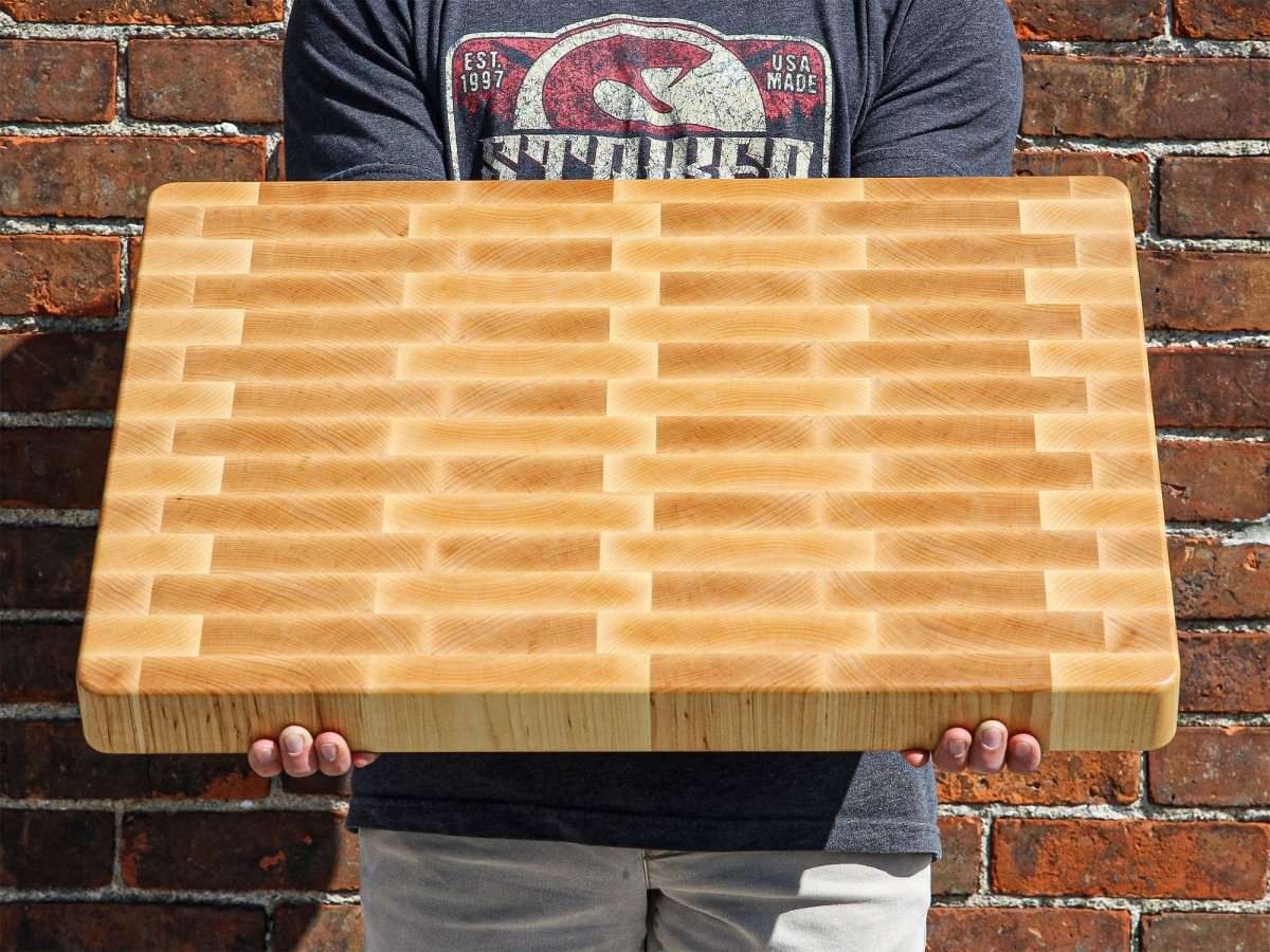 XXL Maple Butcher Block Cutting Board, 24"x18" Maple End Grain Cutting Board, Up to 2” Thick, Wedding Gift, Anniversary Gift, USA Made, - Country Life Natural Foods