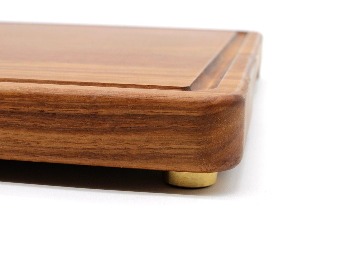 Premium Brass Cutting Board Feet - Set of 4, Includes Non-Slip Pads, and Phillips Screws. 1