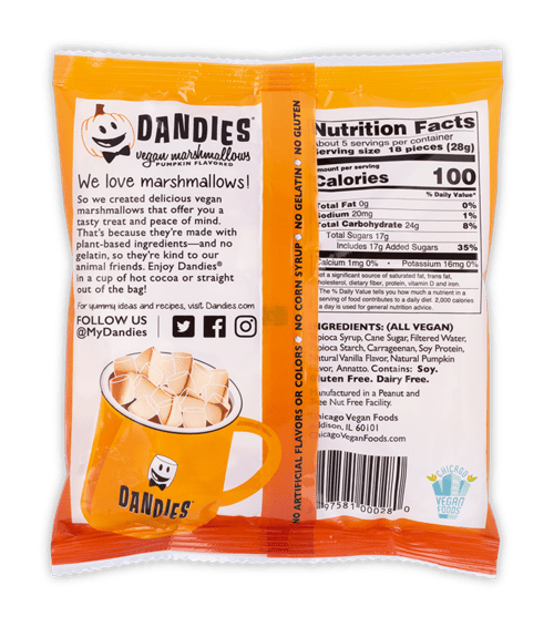 Marshmallows, Dandies, Vegan, Pumpkin (Mini) - Country Life Natural Foods