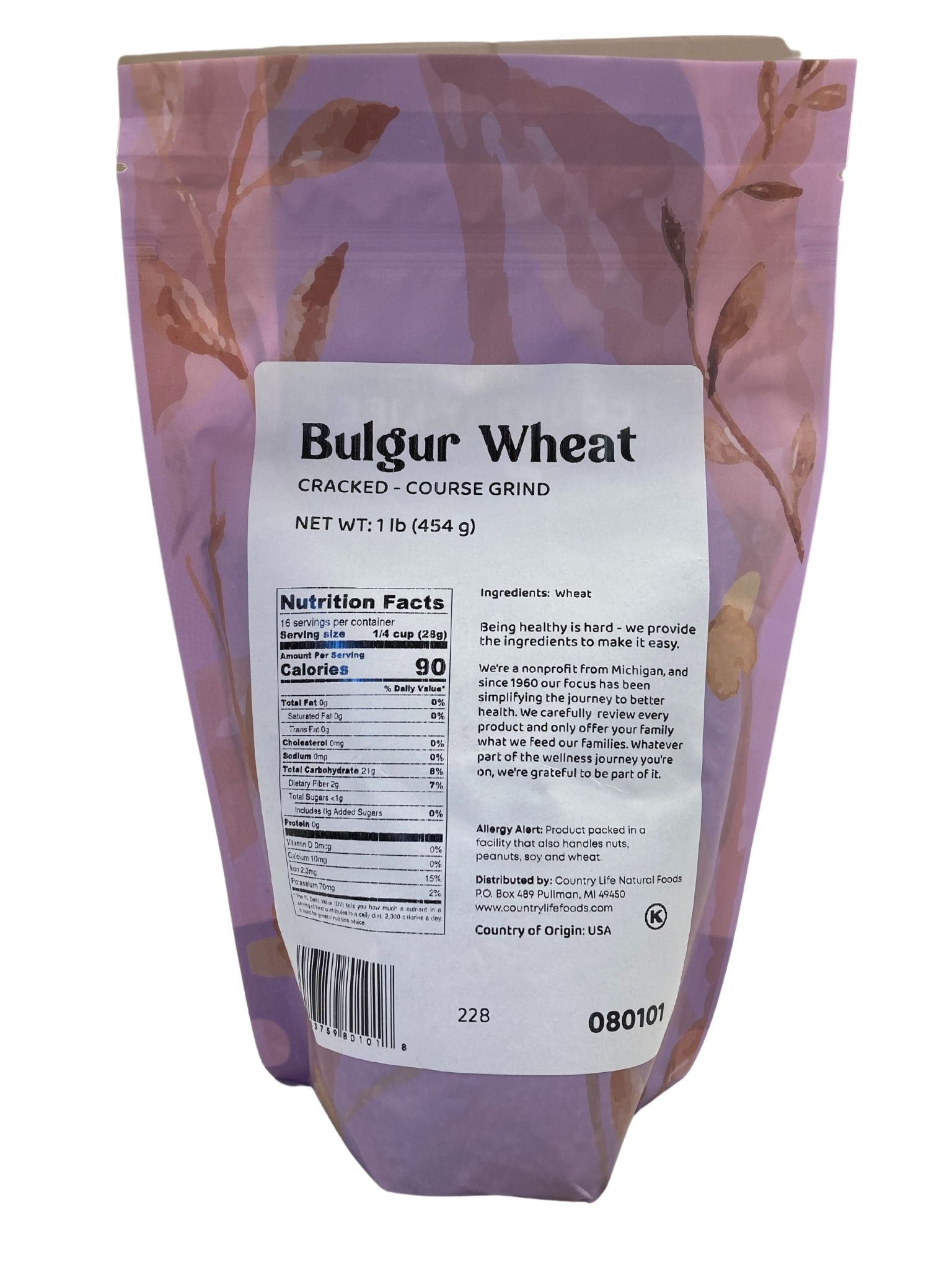 Bulgur Wheat, Cracked, Coarse Grind, Grains - Country Life Natural Foods
