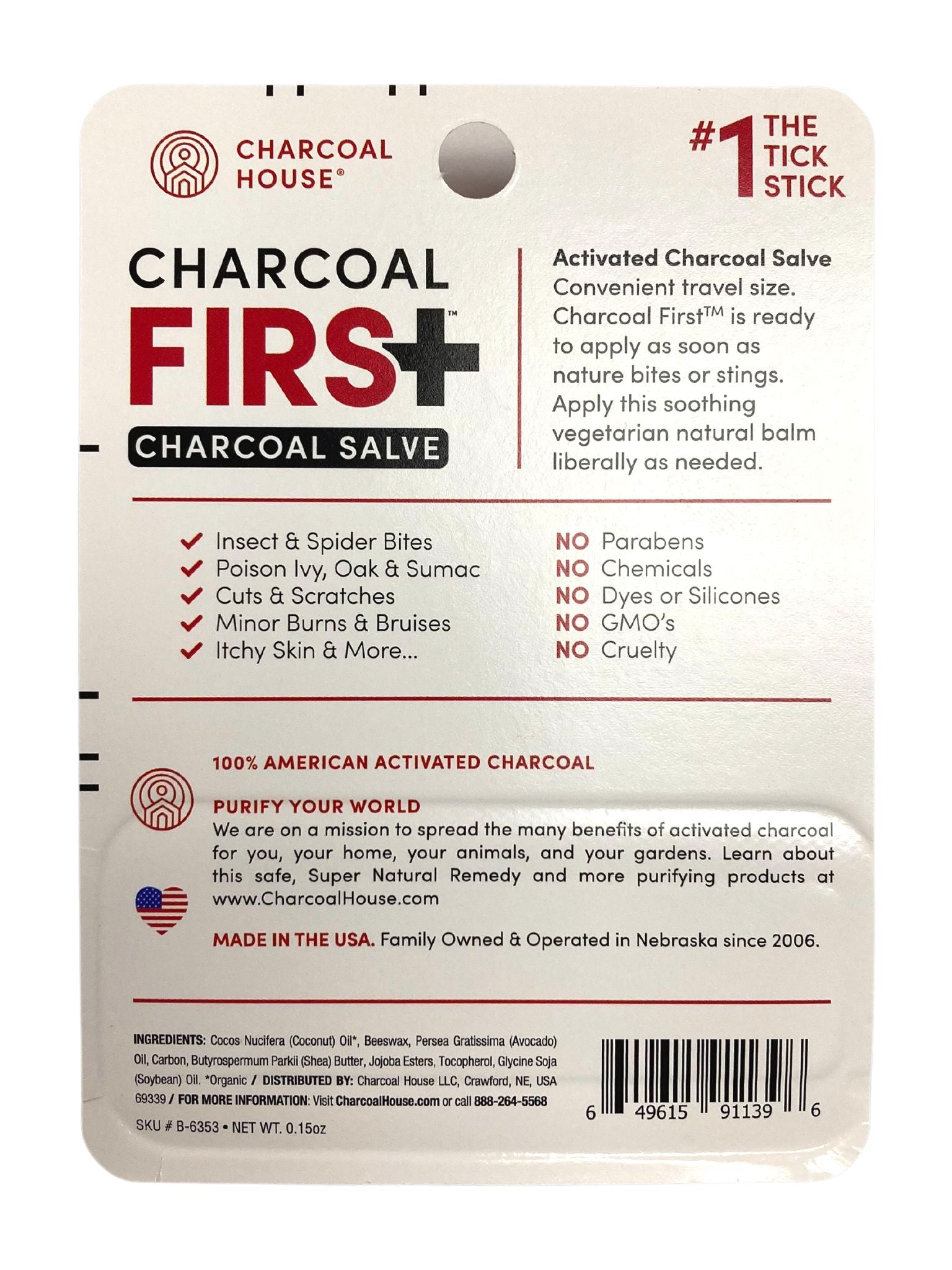 Charcoal Salve Stick - Country Life Natural Foods