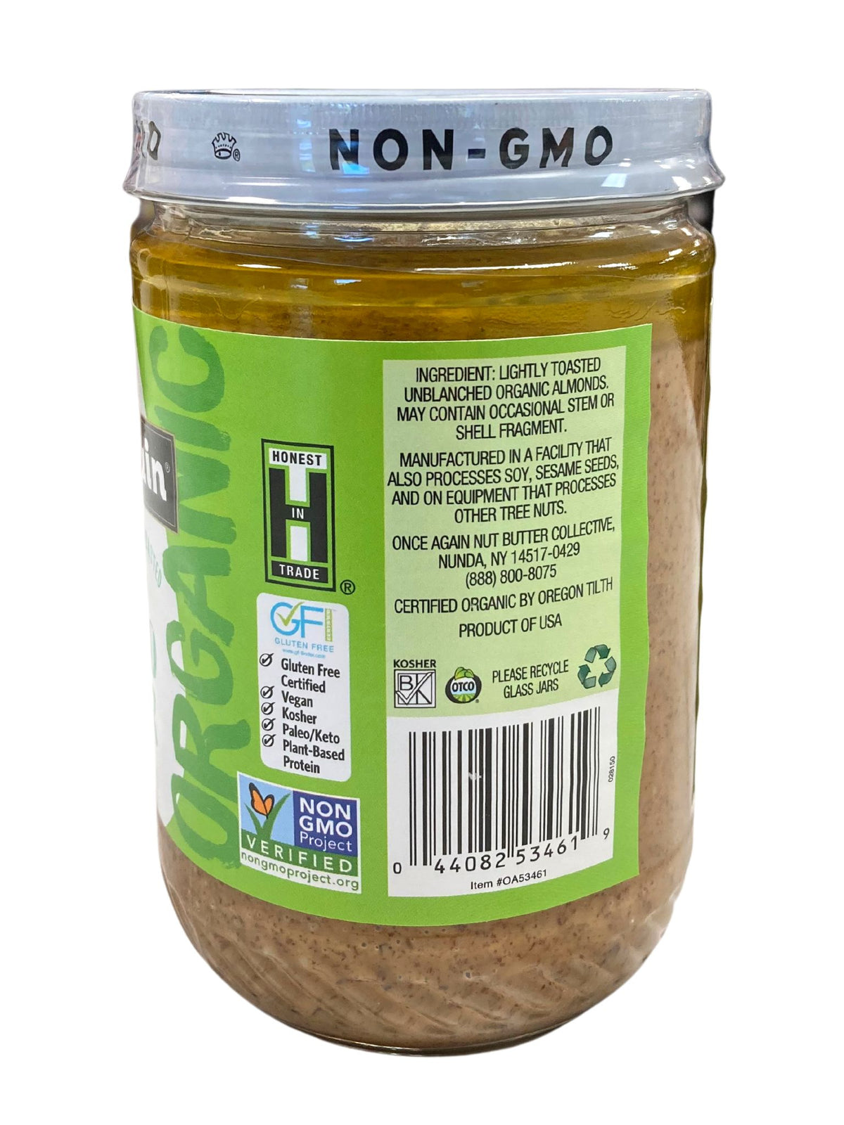 Almond Butter, Creamy, Organic, Lightly Toasted, Nut & Seed Butters - Country Life Natural Foods