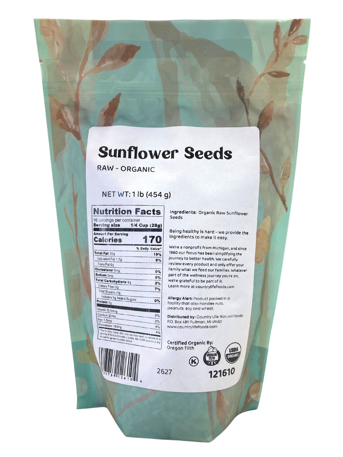 Sunflower Seeds, Raw, Organic, Seeds - Country Life Natural Foods
