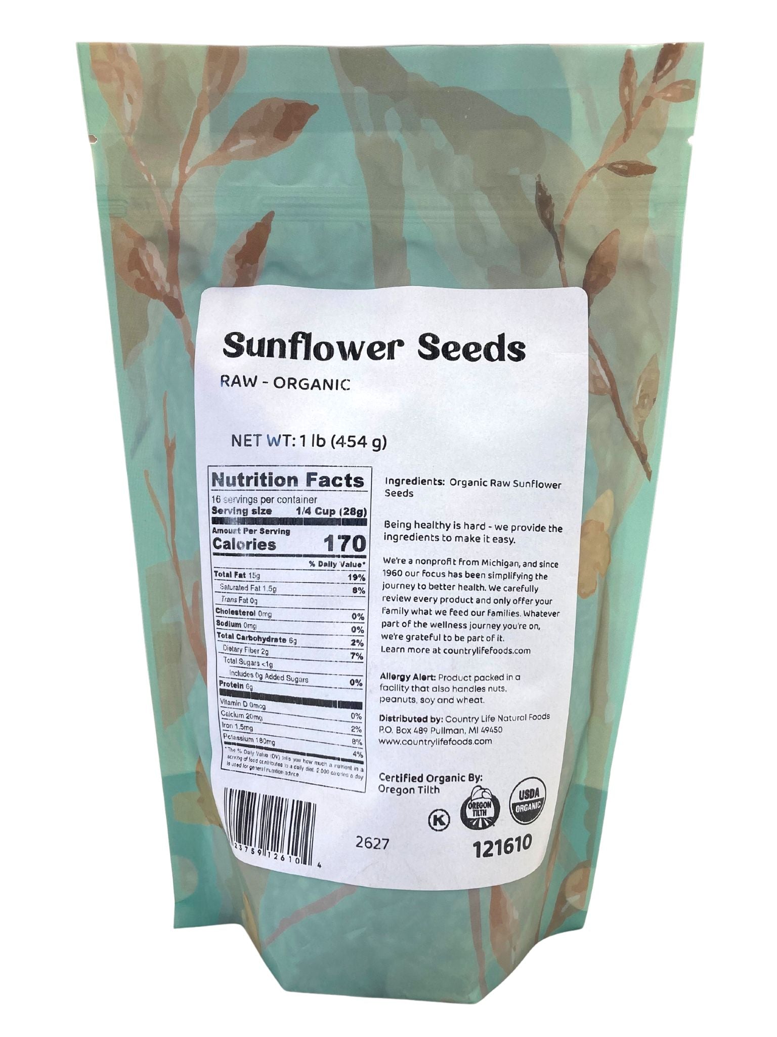 Sunflower Seeds, Raw, Organic, Seeds - Country Life Natural Foods