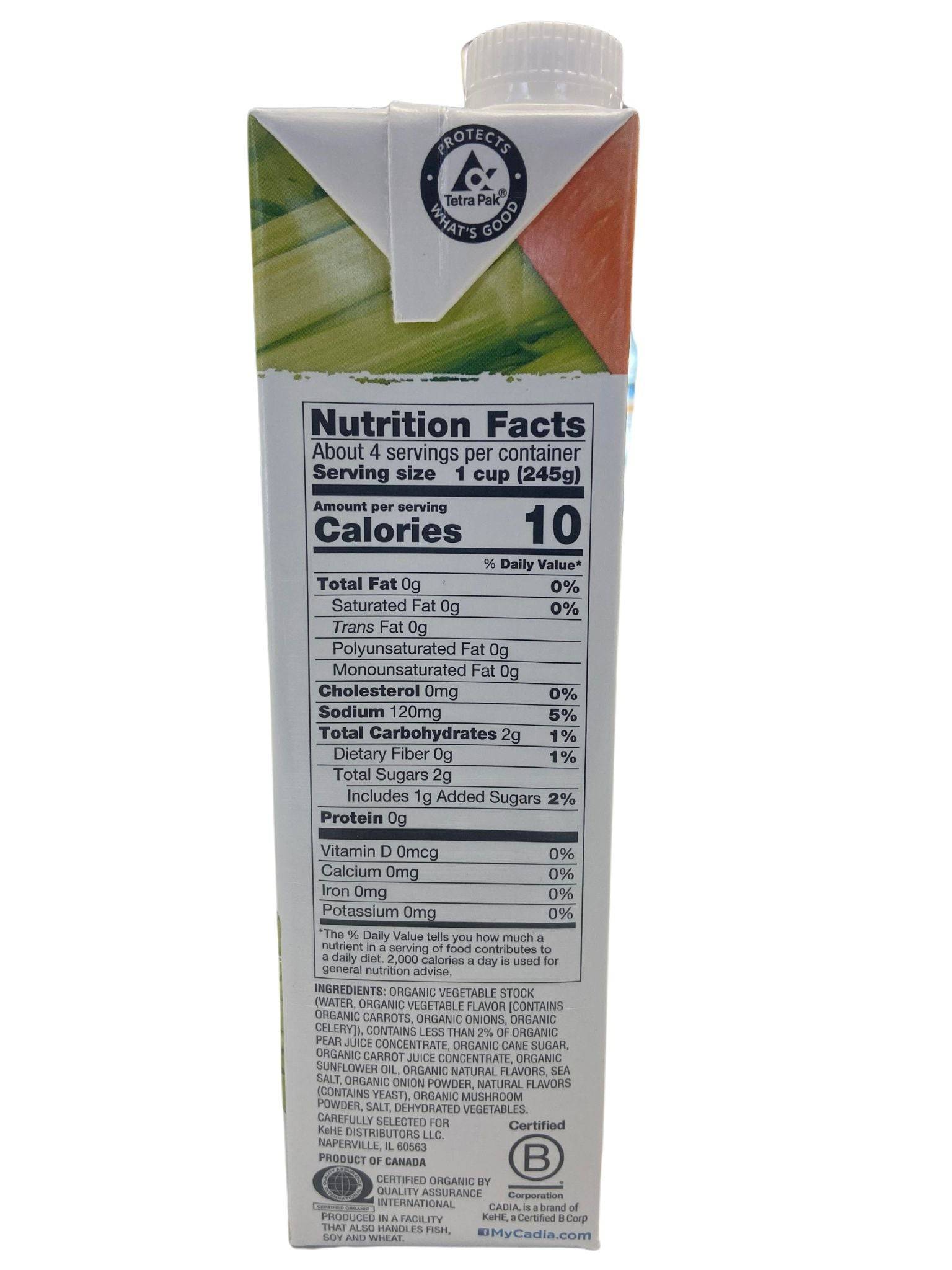Vegetable Broth, Organic, Low Sodium, Cadia, Soups & Broths - Country Life Natural Foods