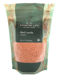 Red Lentils, Split, Organic - Country Life Natural Foods