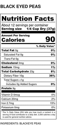 
                  
                    Organic Black-Eyed Peas - Country Life Natural Foods
                  
                